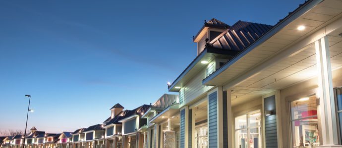 Row of shops in a strip mall